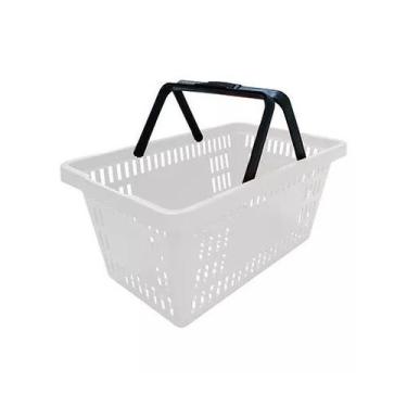 Imagem de KIT 2 Cestas Para Compras Reforçada Cestinha de Mercado e Loja 16Lts -