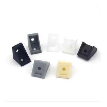 Imagem de Cantoneira Conector Plástico 2 Furo Cinza 10 Pçs Para Móveis - ferrage
