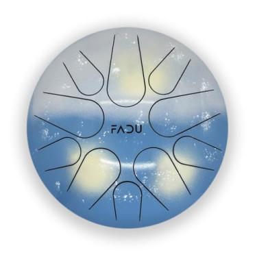 Imagem de Fadu Moon Steel Tongue Drum Handpan 10 notas, instrumentos de cura sonora para meditação, ioga, educação musical, entretenimento