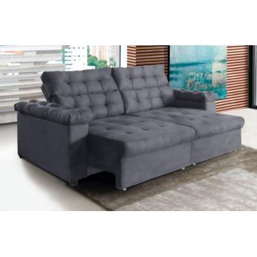 Imagem de Sofá New Austrália 2 metros Retratil e Reclinavel Suede com molas Sofá