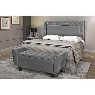 Imagem de Conjunto Recamier Baú Cabeceira Cama Classic 140 cm Sapateira Puff Clo