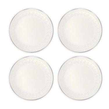 Imagem de Conjunto 4 Pratos Sobremesa Cerâmica 20,5Cm Harmony Branco - Corona