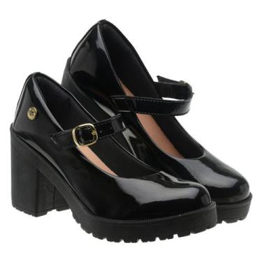 Imagem de Sapato Boneca Scarpin Feminino Debutante Salto Baixo Tratorado - Grife