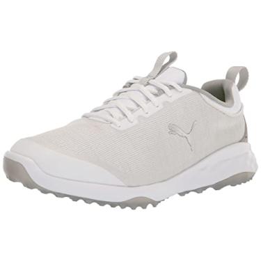 Imagem de PUMA Tênis de golfe masculino Fusion PRO extra largo, PUMA White-PUMA Silver-High Rise, tamanho 41, Puma Branco-puma Prata Cintura Alta, 9.5 Wide