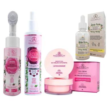 Imagem de Kit Phallebeauty Rosa Mosqueta Serum, mouse, gel e agua termal