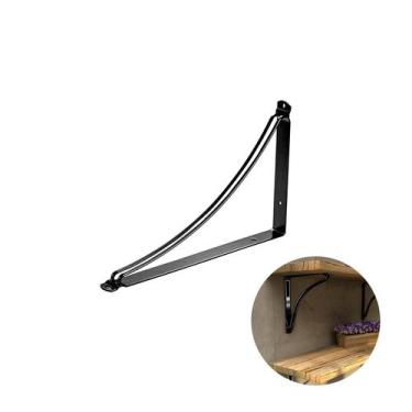 Imagem de Suporte Mão Francesa Inversa 20 X 25 Cm Preta O Par - Quadritech