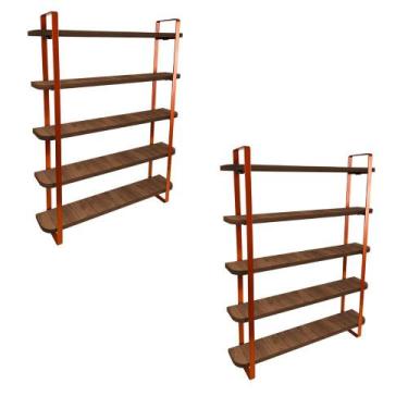 Imagem de kit com 02 Nicho Expositor Arusi 100 Esmaltes 5 Prateleiras - Loja da 