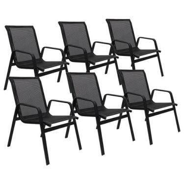 Imagem de Kit 6 Cadeiras de Alumínio para Área Externa Jardim Piscina - Nossa Ka