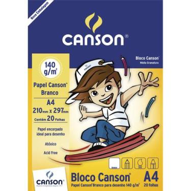 Imagem de Bloco Canson 140 g/m² 20 Fls A4 Branco