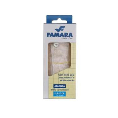 Imagem de Atadura Elástica De Média Compressão 10cm x 1,30 Bege Famara, 10CMX1,3