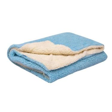 Imagem de Cobertor carneirinho para bebê quentinho azul - Era Uma Vez