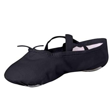 Imagem de Sapatilha de balé STELLE para meninas/sapatilha de balé/yoga para dança (infantil/criança pequena/criança grande/mulheres/menino), Preto, 4 Big Kid