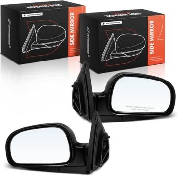 Imagem de A-Premium Par (2) Espelho retrovisor elétrico do lado do motorista e do passageiro - compatível com Hyundai Santa Fe 2001 2002 2003 - Aquecido, dobrável manual, espelho retrovisor externo liso preto -