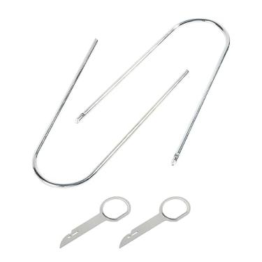 Imagem de RACOONA Kit de ferramentas de remoção de rádio de carro, ferramenta de remoção estéreo, ferramenta de remoção de rádio em forma de U, acessórios de carro, chave de ferramenta de remoção de rádio e kit de ferramentas de remoção, serve na maioria dos conversores de frequência de áudio de CD DVD de car