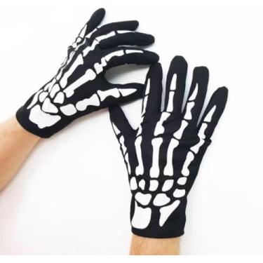 Imagem de Luva Esqueleto Caveira Florescente Skull Halloween Cosplay Esqueleto R