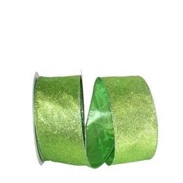 Imagem de Reliant Ribbon 97896W-204-40J Fita de borda com fio Glitter Lame, 5 cm x 50 jardas, Limão