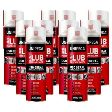 Imagem de 10 Oléo Spray Desengripante Lubrificante Moto Carros 300Ml - Unipega
