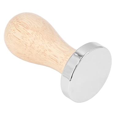 Imagem de Adulteração de café de Aço Inoxidável Com Alça de Madeira, Prensa de café Expresso de Base Plana, Ferramenta de Prensa de café Durável para café Expresso Perfeitamente Dosado -