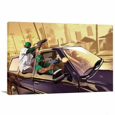 Imagem de Quadro decorativo GTA Jogos com Tela em Tecido - Wall Frame