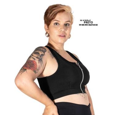 Imagem de Top Com Ziper E Bojo  Removível Plus Size Conforto Garantido pela Wolf