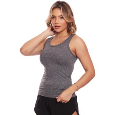 Imagem de Regata Nadador Canelada Feminina Lisa Blusa Blusinha Básica - Brás e C