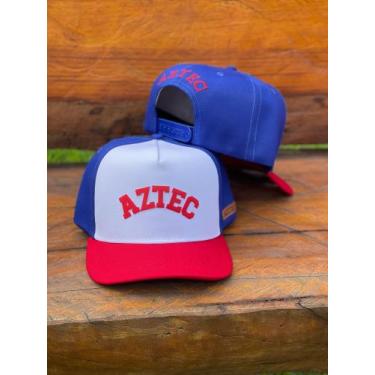 Imagem de Boné Aztec Escrita Vermelho/Branco/Azul