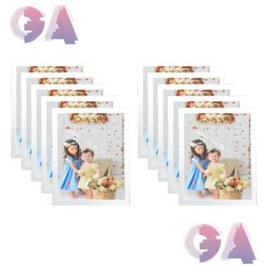 Imagem de Kit 10 Porta Retrato 20x25 Moldura Branco Para Fotos e Decoração - GA 