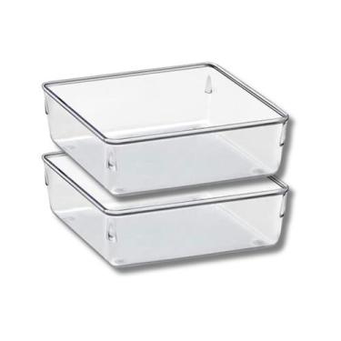 Imagem de Jogo 2 Organizador de Gaveta Modular 1 Porta Maquiagem Joias - PLASTUT