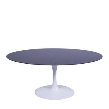 Imagem de Mesa Saarinen Oval São Gabriel 160x90cm - Base Branca - mgsaarinen