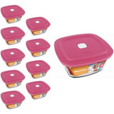 Imagem de Pote Vidro Quadrado Facilita Marmita 500ML Marinex 9Un - NADIR FIGUERE