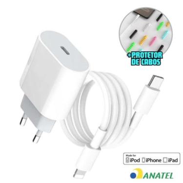 Imagem de Carregador Compativel iPhone Completo 20w iPhone X 11 12 13 14 Fonte C