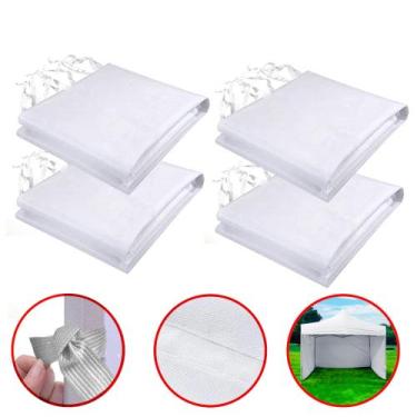 Imagem de 4 Laterais De Fechamento Branca 3x1,80 Metros Para Tenda 3x3 - BRN COM