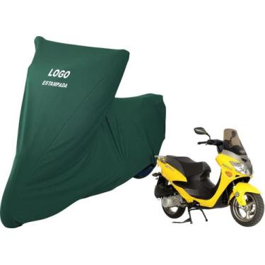 Imagem de Capa De Tecido Helanca Lycra Para Moto DafraLaser Com Logo - Mz, Verde