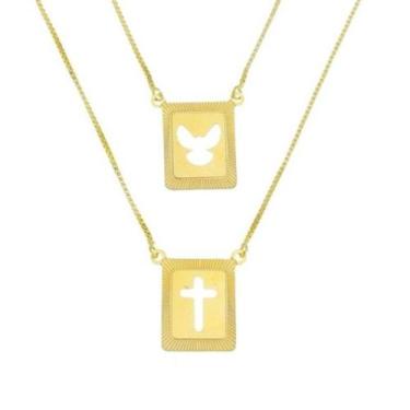Imagem de Escapulário com pingente cruz e espirito santo masculino - Joias Danis