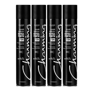 Imagem de Kit 4 Fixador Charming Hair Spray Extra Forte 400ml Cless
