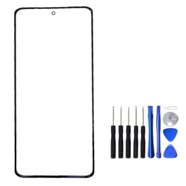 Imagem de UPONEW Para Motorola Moto Edge Fushion 2023 Lente de vidro do painel frontal externo da tela – Substituição da lente do painel de vidro externo da tela frontal preta com ferramenta de abertura (não