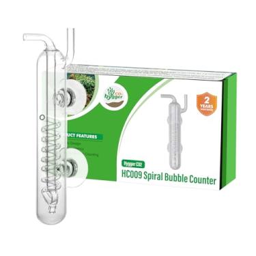 Imagem de Hygger CO2 Contador de bolhas em espiral de CO2 para aquário com vidro de cristal transparente alto adequado para plantas aquáticas, acessórios de suprimento de aquário conectam-se com regulador de