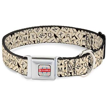 Imagem de Buckle-Down Coleira para cachorro DC-WSCR001-L 15-26" "logotipo SCRA-SCRABBLE cor cinza/vermelho/azul/branco", grande