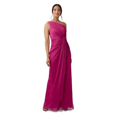 Imagem de Adrianna Papell Vestido feminino drapeado plissado Stardust, Magenta, 38