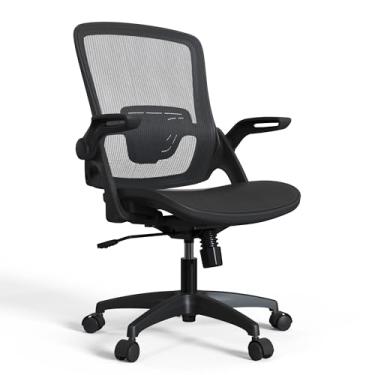 Imagem de Sandure Cadeira de escritório de malha cadeira de escritório em casa cadeira de mesa ergonômica giratória com suporte traseiro ajustável confortável mesa de computador cadeira de escritório com braços