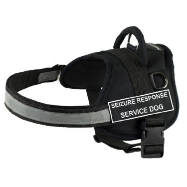 Imagem de Cinto DT Works, Cão de Serviço Seizure Response Preto/Branco, Pequeno – Tamanho da Circunferência: 63 cm a 86 cm