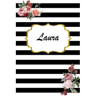 Imagem de Laura: Classic Floral Personalized Notebook/Journal/ Log Book/ Planner With Name, 110 pages of your selected paper, planner. Size: 6” x 9”