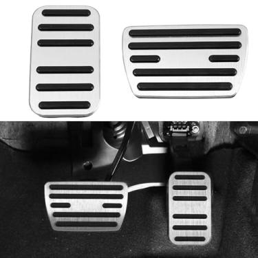 Imagem de XITER 2 peças de capas de pedal de freio e acelerador de liga de alumínio antiderrapante para pedais de freio a gás para Honda Pilot 2016 2017 2018 2019 2020 2021 2022 acessórios interiores (prata)