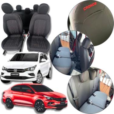 Imagem de Capa De Couro Para Banco Automotivo Especifica Carro Cronos 2018 A 2025 (Inteiro)