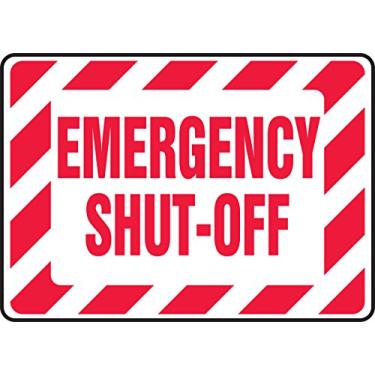 Imagem de Accuform Placa de segurança "Emergency Shut Off", Aluma-Lite™, 18 x 25 cm (MELC522XL)