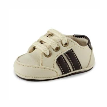Imagem de Bebê-Sapatinhos recém-nascido e primeiros passos, forrado com tecido espumado14ao20 baby 1901C (Bege Marrom, BR, Bebê, Numérico, 16)