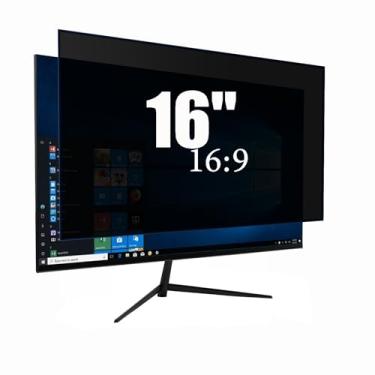 Imagem de Ceydebne Tela de privacidade de 16 polegadas para monitor com tela widescreen 16:9, protetor de tela com luz azul - antirreflexo - película protetora antiarranhões para proteção de privacidade de