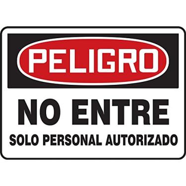 Imagem de Accuform Placa de segurança "Danger Do Not Enter Authorized Personnel Only", vinil adesivo, 18 x 25 cm (MADM156VS)
