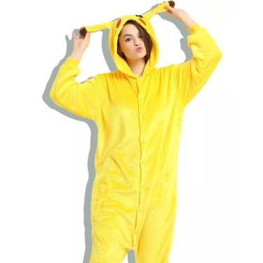 Imagem de Pijama Pikachu Pokemon Anime Macacão Kigurumi Adulto - Jhon House, GG
