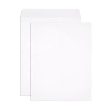 Imagem de Envelope de catálogo de 9 x 12, sem janela, sem tonalidade, costura central, gomada, tecido branco de 12,7 kg, pacote com 250